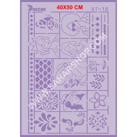 شابلون استنسیل RT-18 لیپان آرت